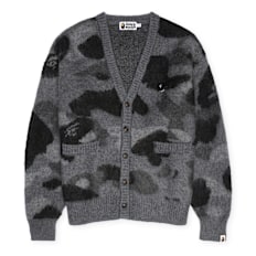 A Bathing Ape Color Camo Mohair Knit Cardigan M noir