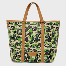 A Bathing Ape ABC Camo PU Ostrich Tote Bag M green