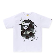 A Bathing Ape City Camo Painting Ape Head Tee blanc