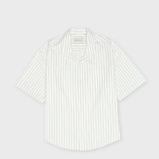 AMI PARIS SS Boxy Shirt Camp Collar Embossed ADC white