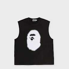 A Bathing Ape&nbsp; Heavy Wash Ape Head Cropped Fit Tank Top noir