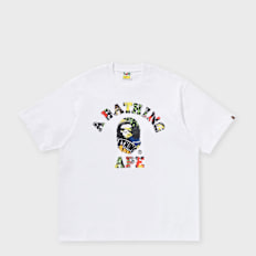 A Bathing Ape Multi Logo College Relaxed Fit Tee Weiss