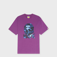 A Bathing Ape Color Camo Ape Head Relaxed Fit Tee purple