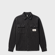 Brain Dead Waffle Button Front Shirt black