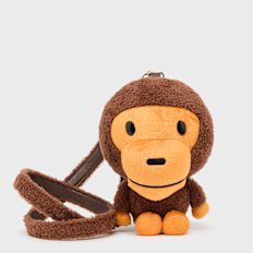 A Bathing Ape Baby Milo Plush Doll Bag brown