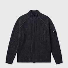 C. P. Company Knitwear Cardigan In Fleece Knit blue