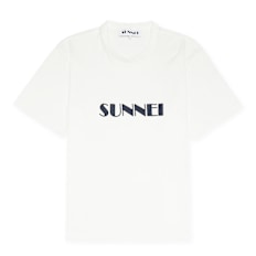 Sunnei Light Jersey Classic T-Shirt Big Logo Embroidered blanc