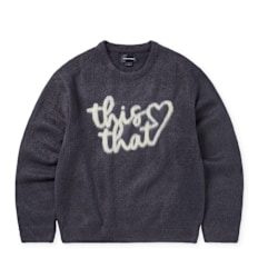 thisisneverthat Heart Logo Knit Sweater purple grau