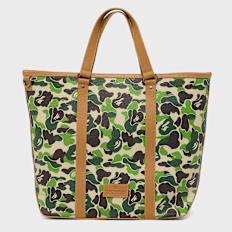 A Bathing Ape ABC Camo PU Ostrich Tote Bag M green