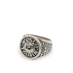 TwoJeys Globe Graduation Ring argent