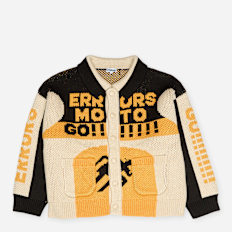 House of Errors Thick Knit Moto Cardigan orange