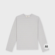 Brain Dead Casey Stripe Long Sleeve T Shirt grey