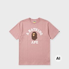 A Bathing Ape College Tee white light pink