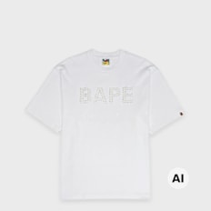 A Bathing Ape Bape Rhinestone Logo Relaxed Fit Tee wit