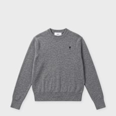 AMI PARIS Crewneck Sweater With ADC gris cendre chine/noir UndefinedColor