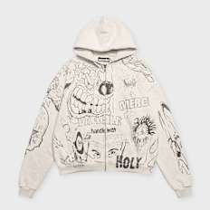 Hellstar Grafitti Zip Up Beige