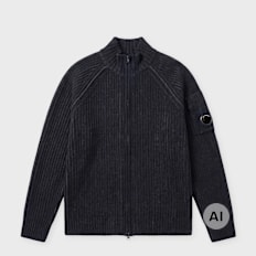 C. P. Company Knitwear Cardigan In Fleece Knit blau