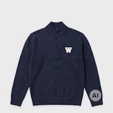 Wood Wood Tay Half Zipper blue