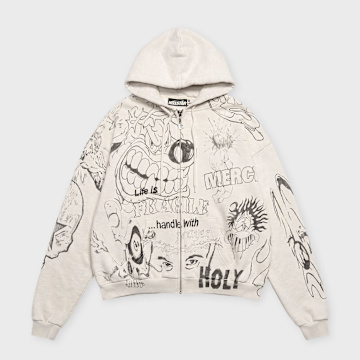 Hellstar Grafitti Zip Up Beige 106151 1