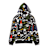 A Bathing Ape Hand Draw Pattern Shark Pullover Hoodie black