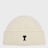 AMI PARIS Beanie With Contrasted Ami De Coeur Beige