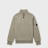 C. P. Company Diagonal Raised Fleece Half Zip Lens Sweater gris